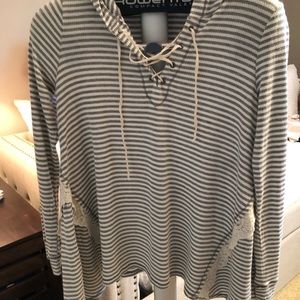 Hoodie Gray Striped Shirt